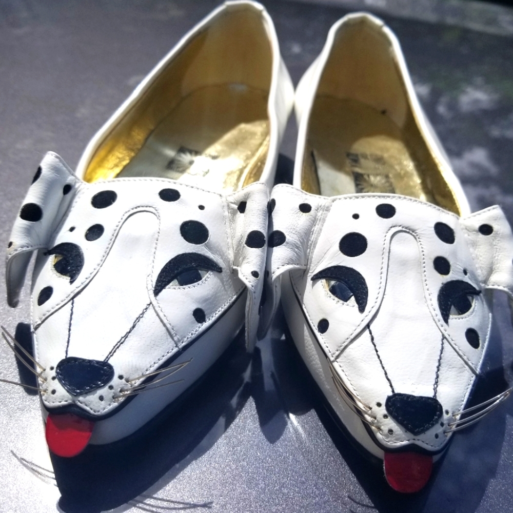 Rare Vintage Enzo of Roma Dalmatian Flats Size 4.5